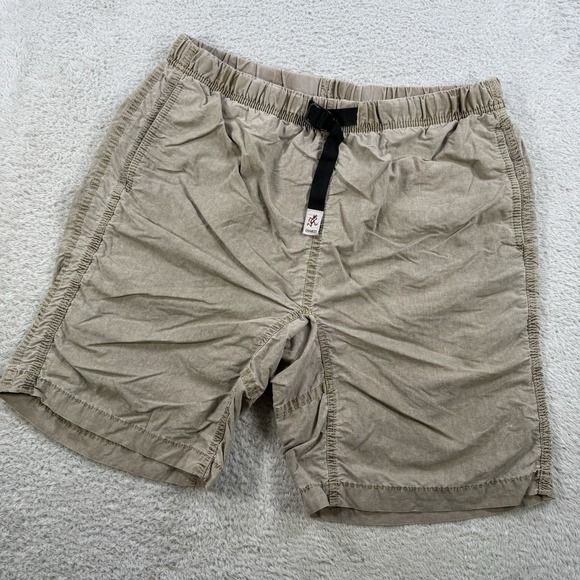 Gramicci Shorts Mens Medium Khaki Tan Belted Outdoor Hiking Casual Elastic Waist - Picture 1 of 11